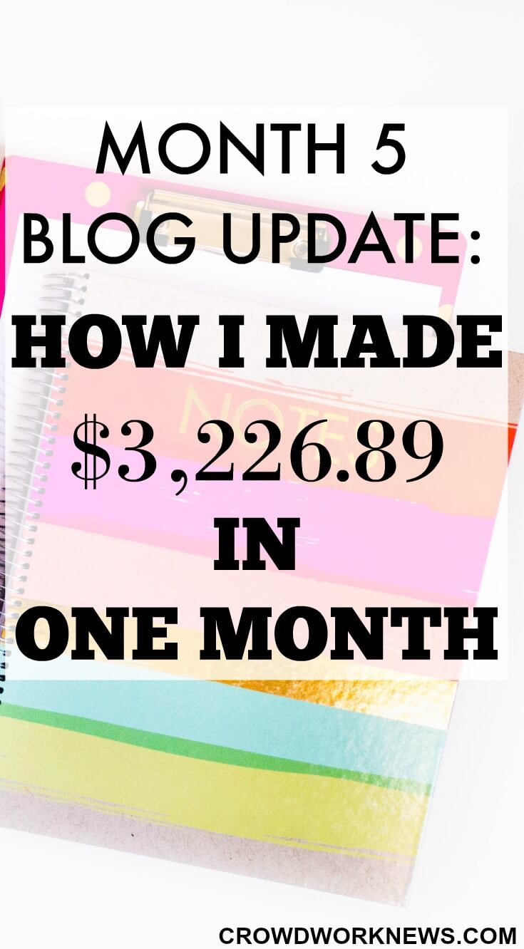 month 5 blog update: how I made $3,226.89 in one month